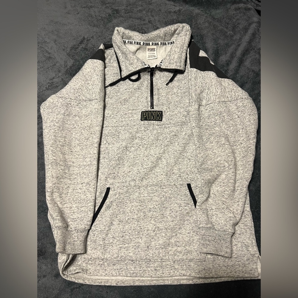 PINK Gray Quarter Zip